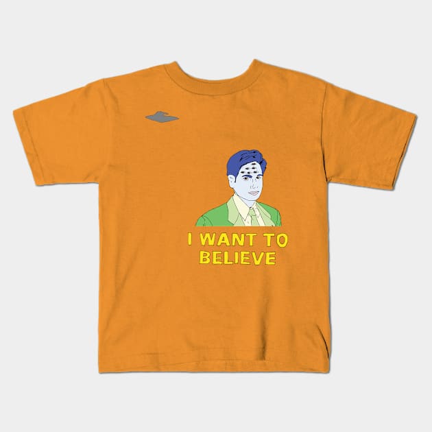 I want to Believe Kids T-Shirt by killmonkies